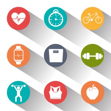 Fitness tasarım, vektör çizim.
