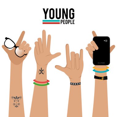 Eller tasarım, vektör çizim.