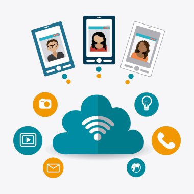 Teknoloji tasarım illüstrasyon.