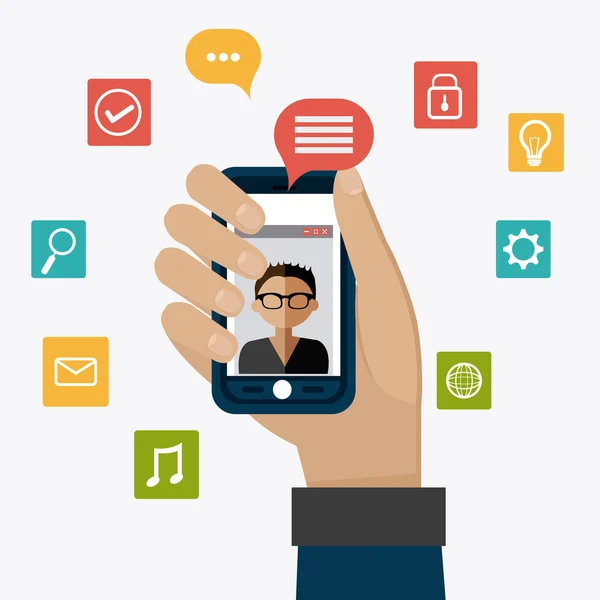 Technologie-Design über weißem Hintergrund, Vektorillustration. — Stockillustration Technologie Design Illustration. — Stockvektor