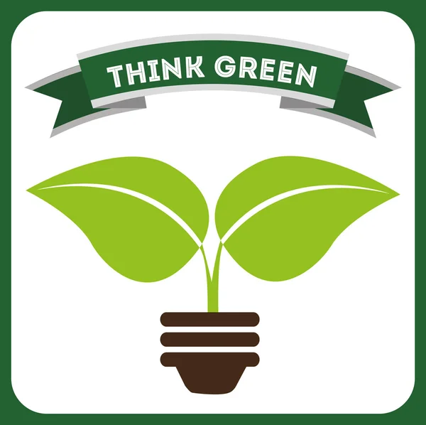Pensa verde. —  Vetores de Stock