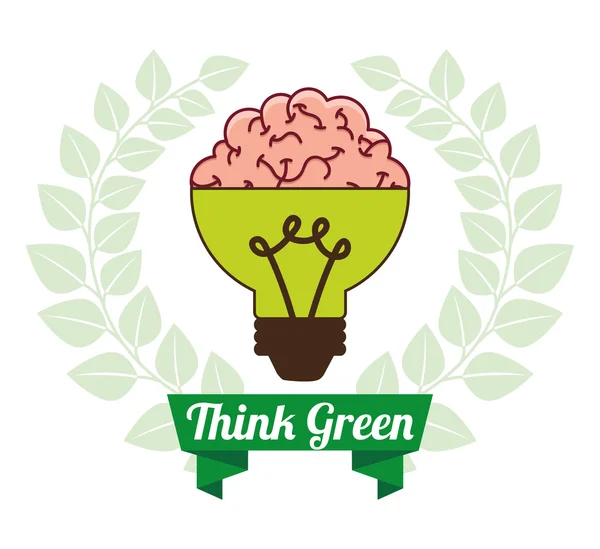 Yeşil düşünün — Stok Vektör