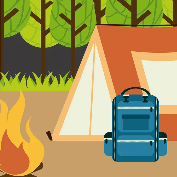 Concepto camping — Archivo Imágenes Vectoriales