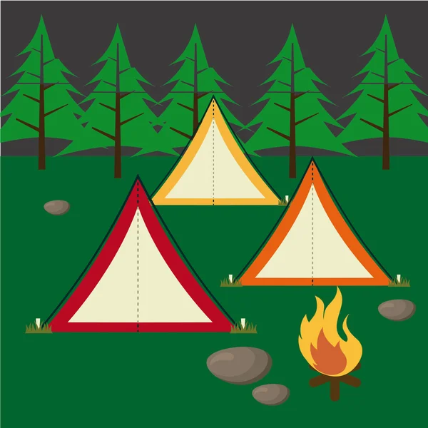 Camping concept — Stock Vector