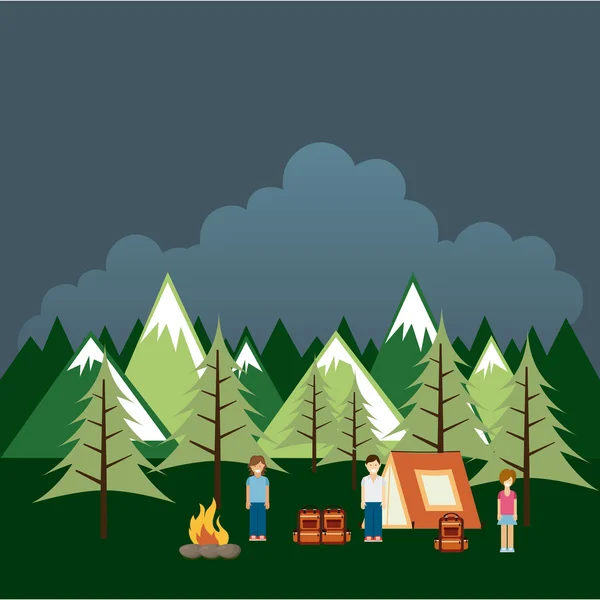 Camping concept — Stockvector