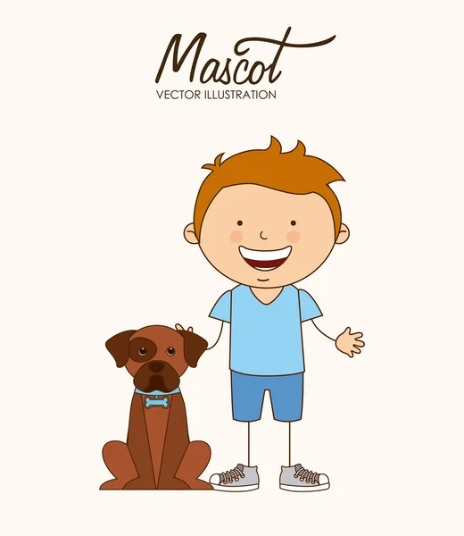Mascote cão — Vetor de Stock