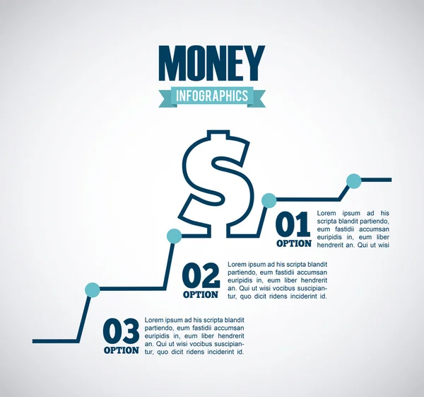 Infografica monetaria — Vettoriale Stock