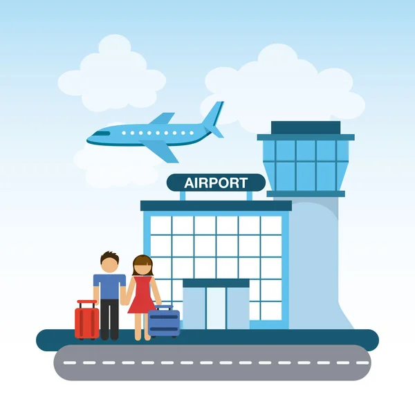 Terminal del aeropuerto — Vector de stock