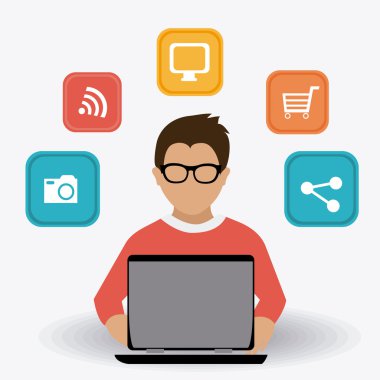 Teknoloji tasarım, vektör çizim.