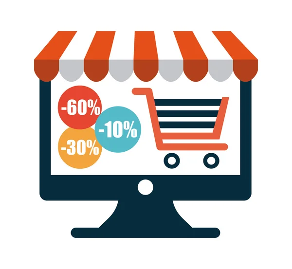 Shopping en ligne — Image vectorielle