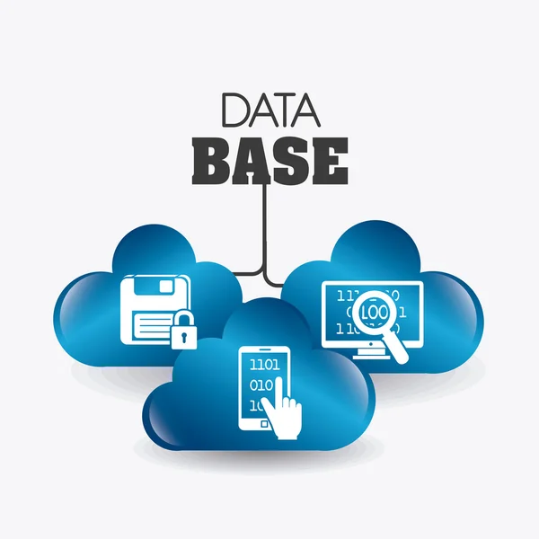 Progettazione del database, illustrazione vettoriale . — Vettoriale Stock