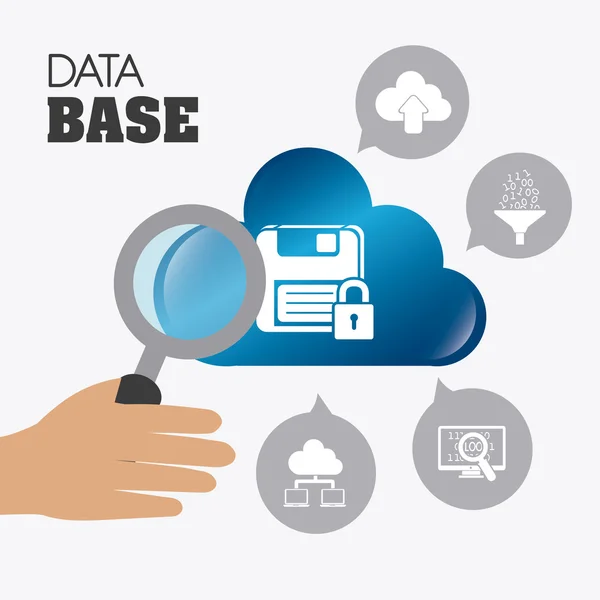 Databaseutforming, vektorillustrasjon . – stockvektor