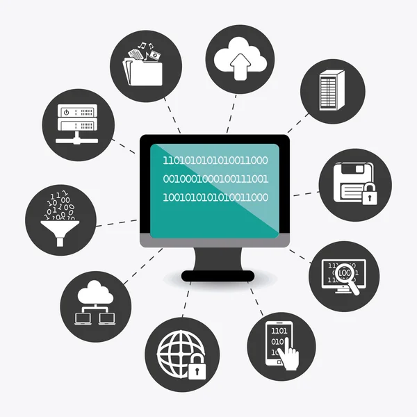 Database design, vector illustration. — Stock Vector