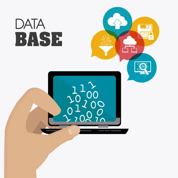 Progettazione del database, illustrazione vettoriale . — Vettoriale Stock