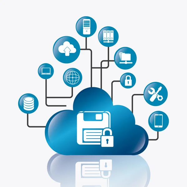 Database design, vector illustration. — Stock Vector