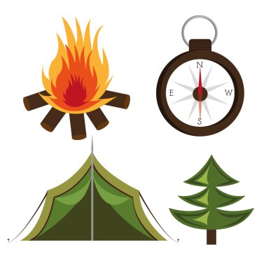 Kamp tasarım, vektör çizim.