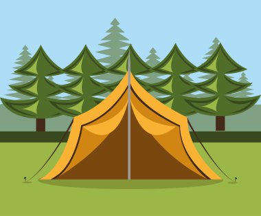 Kamp tasarım, vektör çizim.