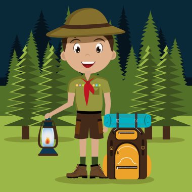 Kamp tasarım, vektör çizim.