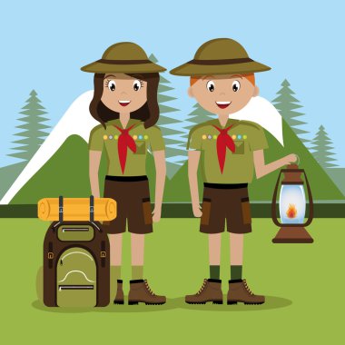 Kamp tasarım, vektör çizim.