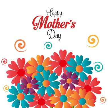 Anneler günü kartı tasarım, vektör çizim.