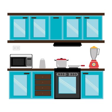 Mutfak tasarımı, vektör çizim.
