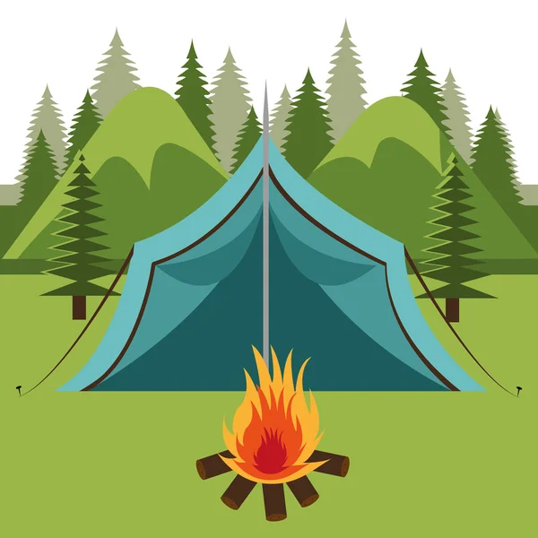 Diseño de camping, ilustración vectorial . — Vector de stock