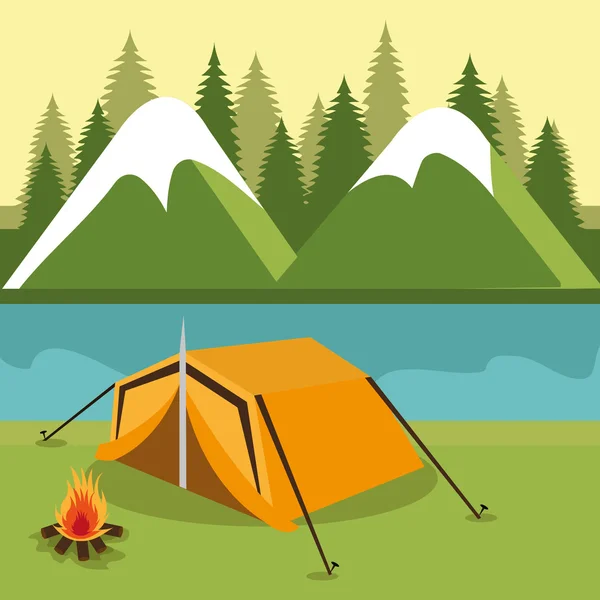 Diseño de camping, ilustración vectorial . — Archivo Imágenes Vectoriales