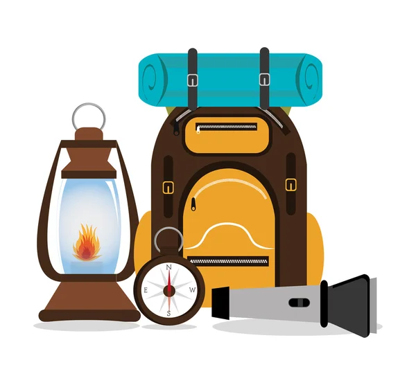 Conception du camping, illustration vectorielle . — Image vectorielle
