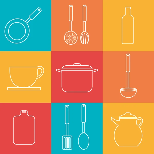 Conception de cuisine, illustration vectorielle . — Image vectorielle