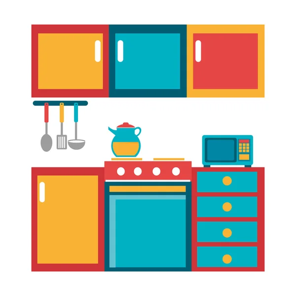 Diseño de cocina, ilustración vectorial . — Archivo Imágenes Vectoriales