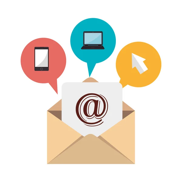 Email marketing design, illustration vectorielle . — Image vectorielle