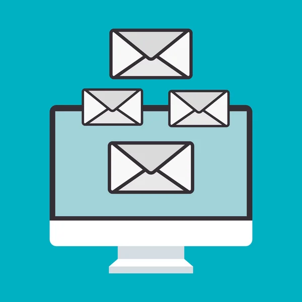 Email marketing design, illustrazione vettoriale . — Vettoriale Stock