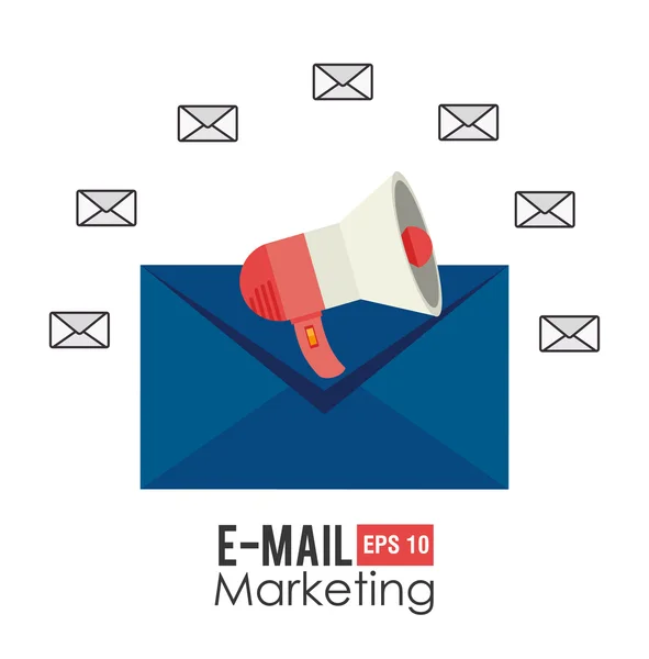 Email marketing design, illustrazione vettoriale . — Vettoriale Stock