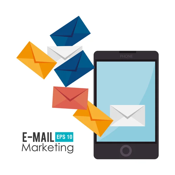 Email marketing design, illustrazione vettoriale . — Vettoriale Stock