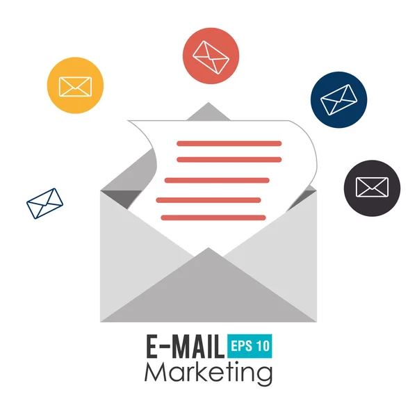 E-mail marketingu projektu, ilustracji wektorowych. — Wektor stockowy