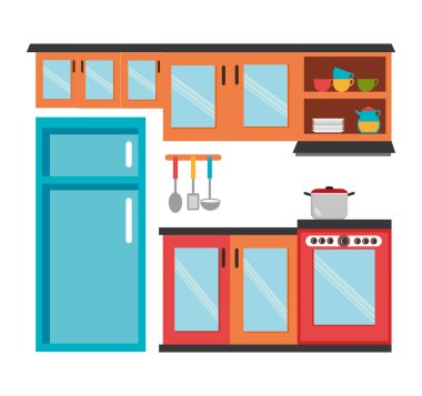 Mutfak tasarımı, vektör çizim.