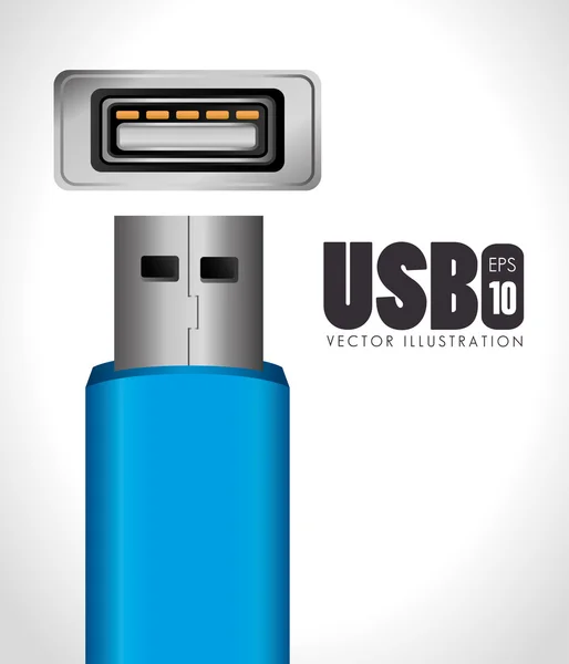 Design USB, illustrazione vettoriale . — Vettoriale Stock