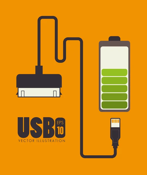 USB design, vektorové ilustrace. — Stockový vektor