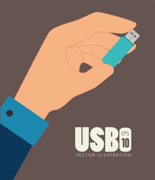 Diseño USB, ilustración vectorial . — Vector de stock