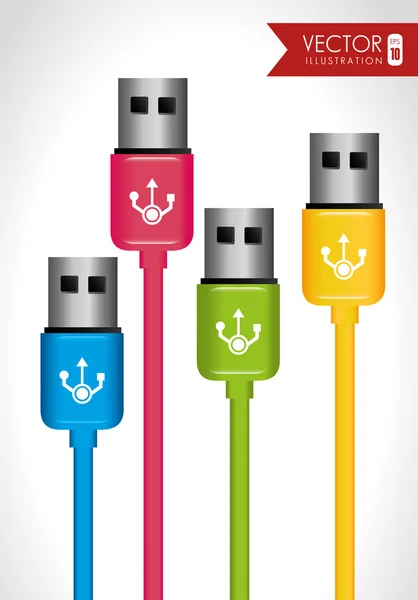 USB-ontwerp, vectorillustratie. — Stockvector