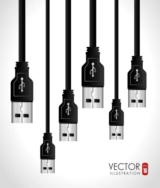 Design USB, illustrazione vettoriale . — Vettoriale Stock