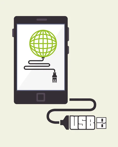 USB design, vektorové ilustrace. — Stockový vektor