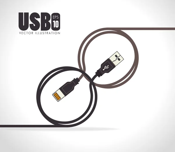 USB डिझाइन, वेक्टर स्पष्टीकरण . — स्टॉक व्हेक्टर