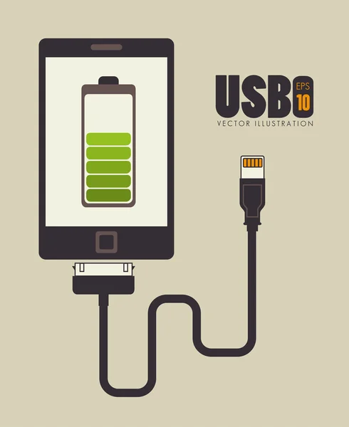 Diseño USB, ilustración vectorial . — Vector de stock