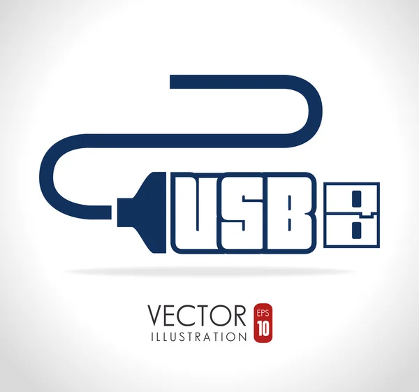 USB design, illusztráció vektor. — Stock Vector