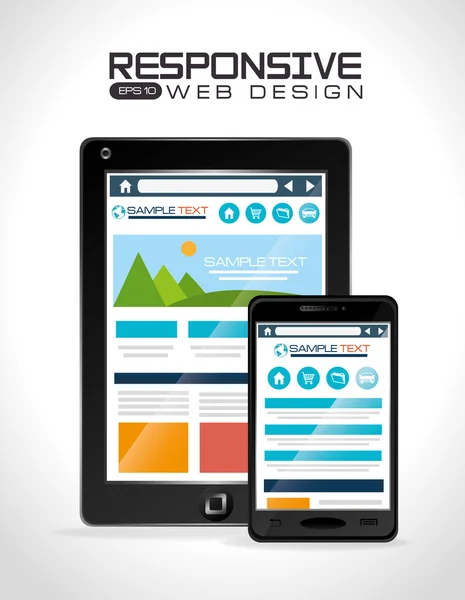 Responsivt webdesign, vektorillustration . – Stock-vektor