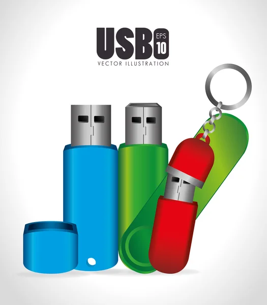 USB design, vektorové ilustrace. — Stockový vektor