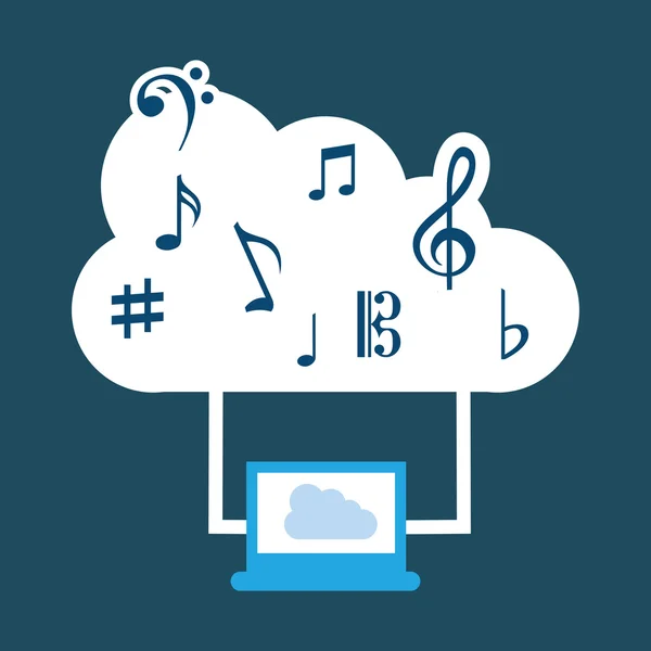 Nube musical — Vector de stock