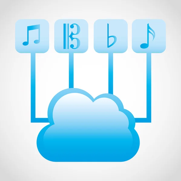 Music cloud — Stock Vector