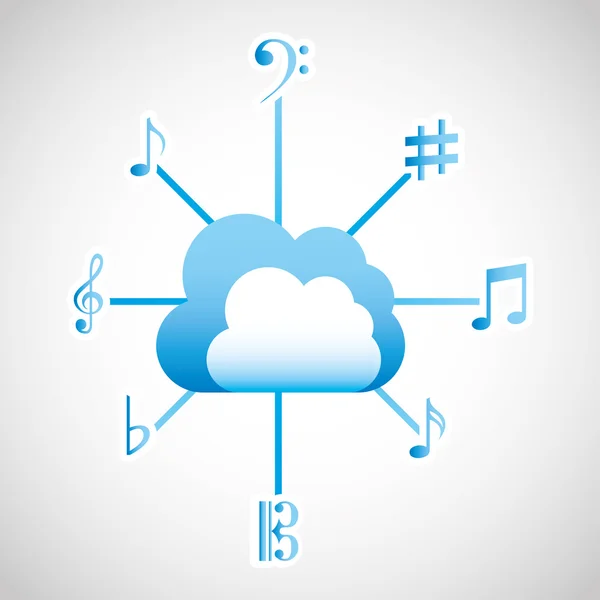 Nube musical — Vector de stock